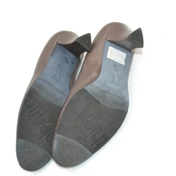 Thierry Rabotin Neutral Taupe Plum Nappa Leather Minimalist Heels Pumps 36.5 6 - Picture 9 of 12